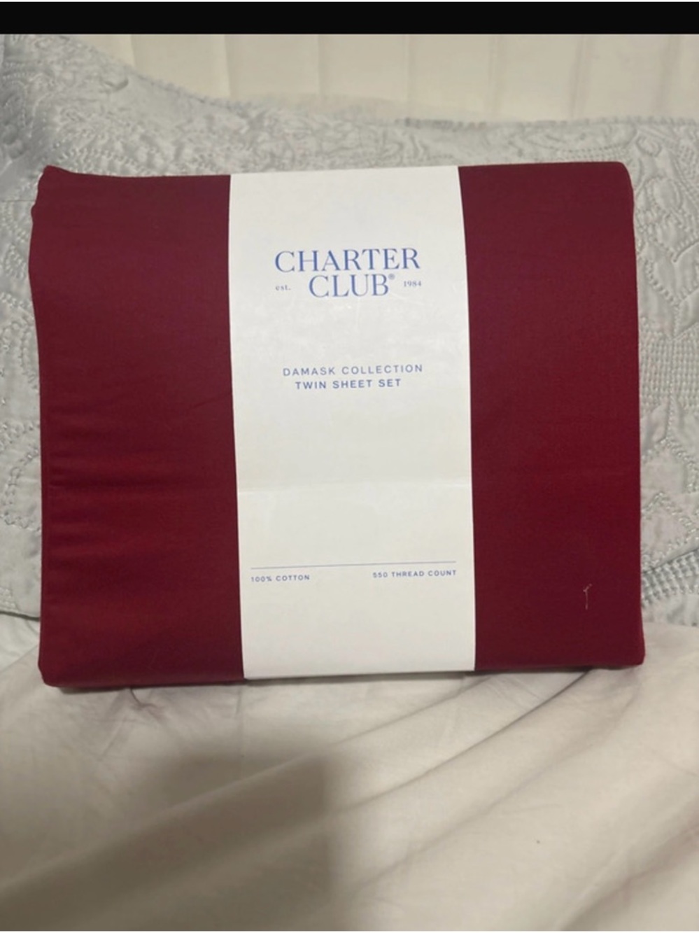 Charter Club Twin Sheet Set in Burgundy